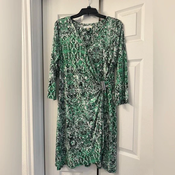 green emerald velvet dress Calvin Klein Green Dress With Back Zipper